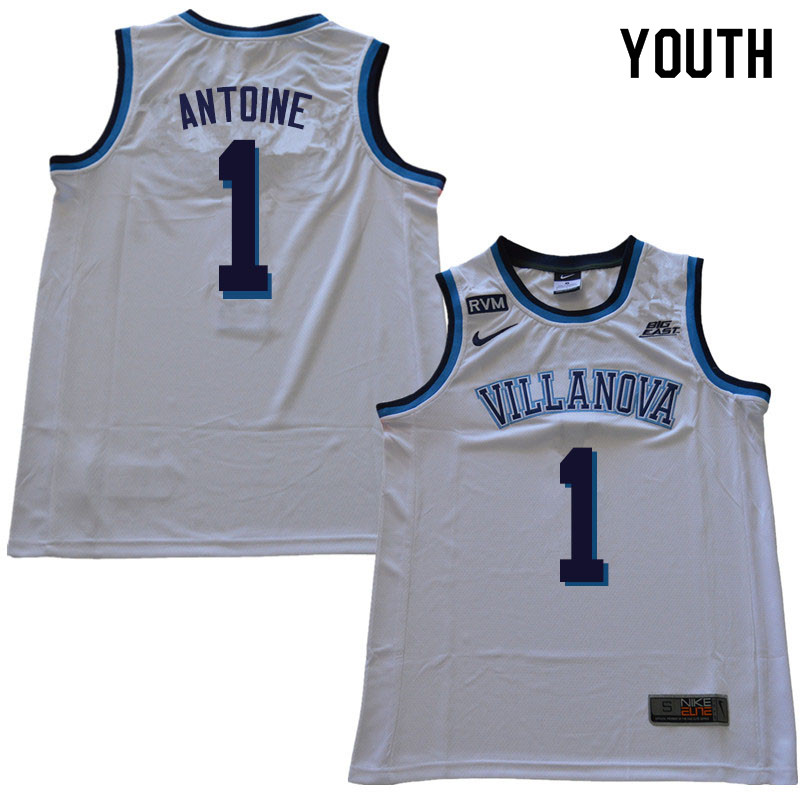 2019 Youth #1 Bryan Antoine Villanova Wildcats College Basketball Jerseys Sale-White - Click Image to Close